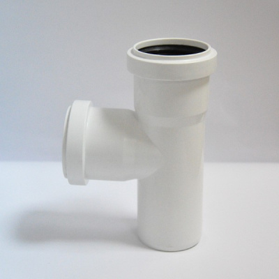 Тройник канализационный DN 50x50 мм на 90° белый бесшумный Синикон КОМФОРТ