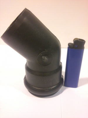 Отвод канализационный черный Ø 50(ДУ48) х45° (косой)