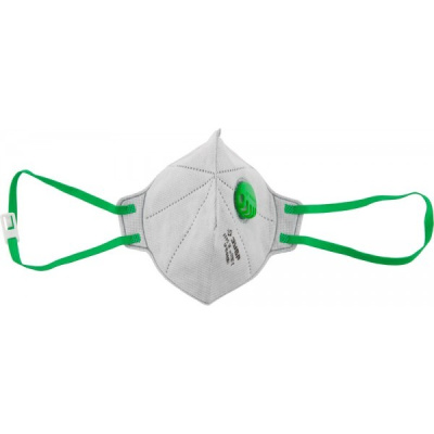 Полумаска фильтрующая ЗУБР "МАСТЕР" плоская, с клапаном, многослойная, угольный фильтр FFP1