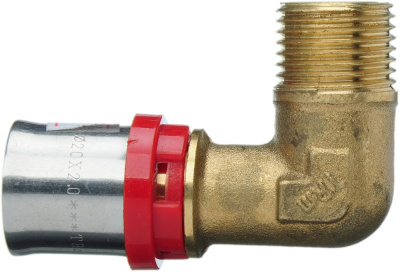 Фитинг пресс для металлопластиковой трубы  Угол 16 x 1/2" Наружная резьба TeRma (TRm)