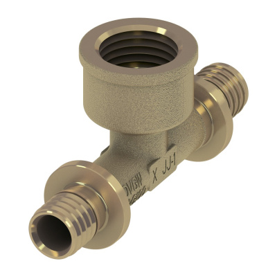 TECEflex Тройник латунь  90°, 32 x 1/2" x 32, Внутренняя резьба, 769527 аксиальный фитинг