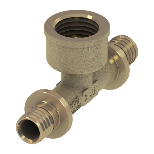 TECEflex Тройник латунь  90°, 25 x 3/4" x 25, Внутренняя резьба, 769525 аксиальный фитинг