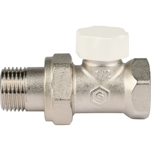 Клапан запорно-балансировочный прямой 1/2" со сгоном. Резьба внут - нар  SVL 1176 000015 STOUT