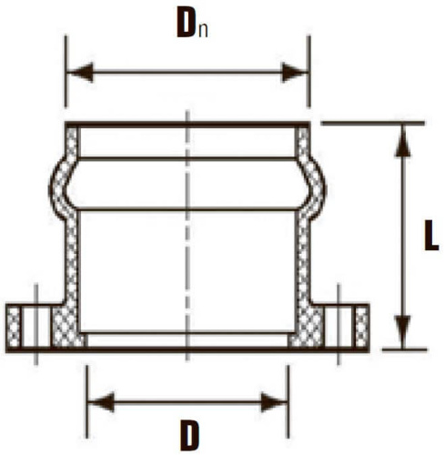 Патрубок раструбный с ПВХ фланцем DN Ø 315/300 Хемкор           