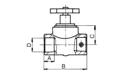 Вентиль прямоточный со спускником DN 25     FV-Plast Чехия (серый)   305025