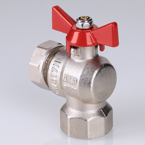 Кран шар. BASE угловой с накидной гайкой 1/2" вн.-вн. (короткий)  VALTEC  VT.266.NS.0404