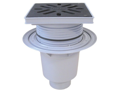 HL616/5 DN 160 решетка чугун 226х226мм Трапы PERFEKT,  Клапан против запаха. вертикальный выпуск