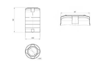 ЕМКОСТЬ Т 200 литров  950  х DN 565  Диаметр горловины 300 мм