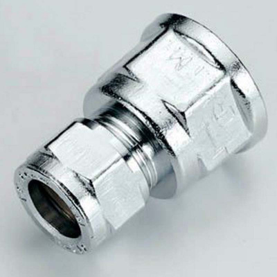 Соединение Внутренняя резьба 10 х 1/2' хромированное обжим  TIEMME