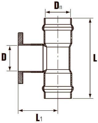 Тройник с ПВХ фланцем  DN Ø 110 х 100  Хемкор           