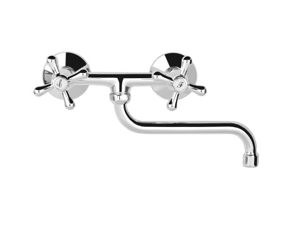 301 TREFF  Смеситель для мойки, настенный, излив 200 мм. с классической кран-буксой MOFEM 