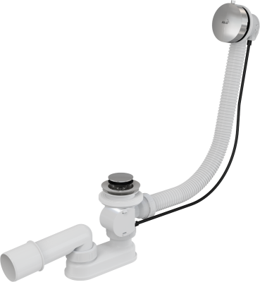 Сифон для ванны автомат 1.1/2"х40 A551K Alcaplast металл, донный клапан/реш. перелива(Металл/Металл)