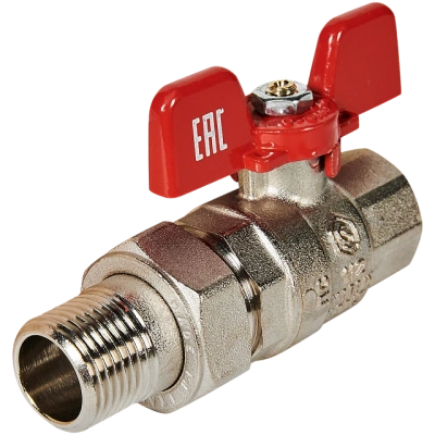 SVB-1007-200015 STOUT Кран шаровой полнопроходной с американкой, ВР/НР, ручка бабочка 1/2 (EPDM)"