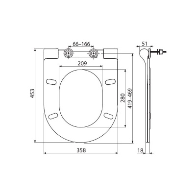 Сиденье для унитаза   ALCAPLAST A67 SLIM SOFTCLOSE  дюропласт  