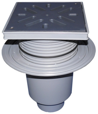 HL616L/1 DN 110 решетка из ПП 226х226мм Трапы PERFEKT,  Клапан против запаха, вертикальный выпуск