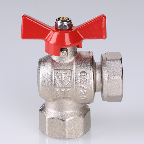 Кран шар. BASE угловой с накидной гайкой 1/2" вн.-вн. (короткий)  VALTEC  VT.266.NS.0404