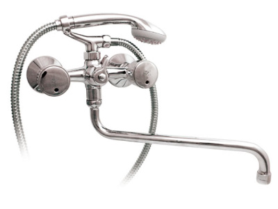 607 DIAMANT ECO CER Смеситель для ванны-умыв.с плос изл 330 мм. с держат.с керамч. кран-буксой MOFEM