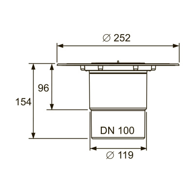 Трап TECEdrainpoint S DN 100, вертикальный с универсальным фланцем Seal System 3607600