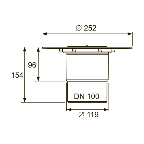 Трап TECEdrainpoint S DN 100, вертикальный с универсальным фланцем Seal System 3607600