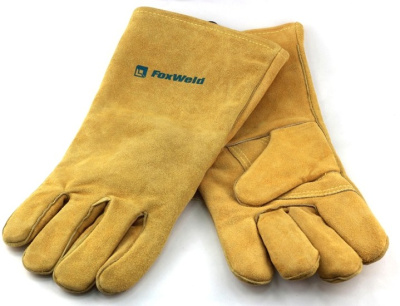 Краги спилковые термостойкие "КОМФОРТ" , подклад х/б , длина 35 см, размер L , цвет корич. , FOXWELD