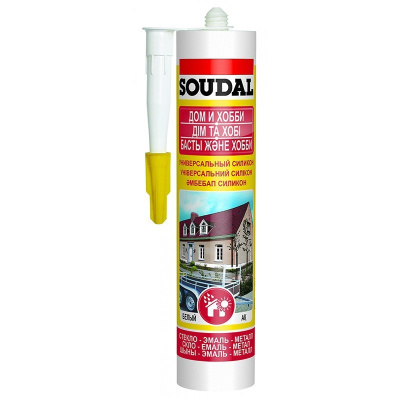 Герметик силиконовый SOUDAL бесцветный 15*300 мл. 105897