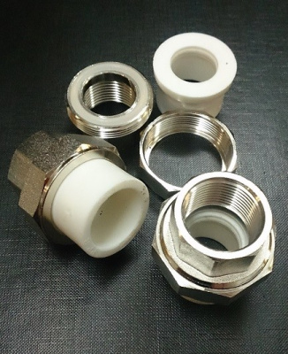 Соединитель комб. разъемный американка  PPRC D32*1 ВР белый РОССИЯ полипропиленовый