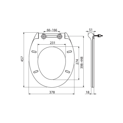 Сиденье для унитаза универсальное  ALCAPLAST A64 SOFTCLOSE SLIM дюропласт  