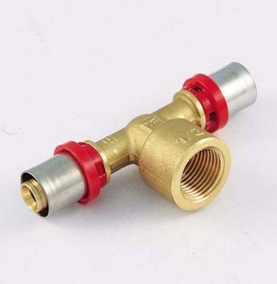 Тройник 40 х 1" пресс TIEMME Внутренняя резьба Металлопластик 1650118