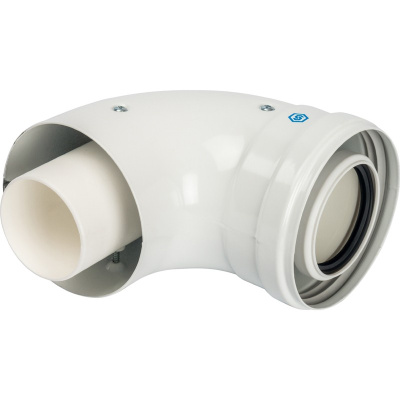 Угол для конденсационного дымохода 90° M-F Ø60/100, м/п PP-FE (совместим с Vaillant, Ariston) STOUT