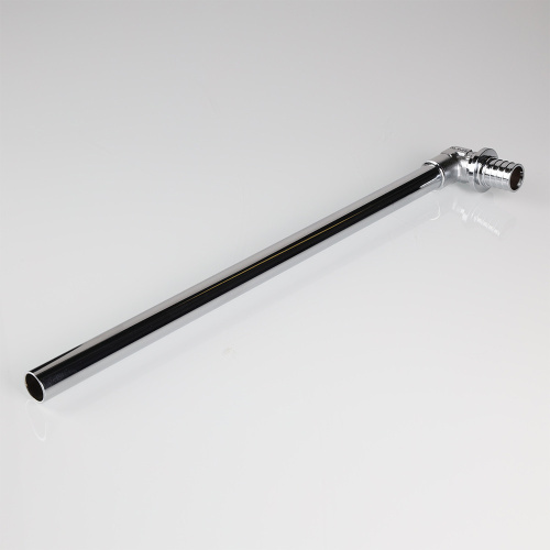 Угловой аксиальный фитинг с хромированной латунной трубкой короткий 20(2,8)х15 L 300 мм