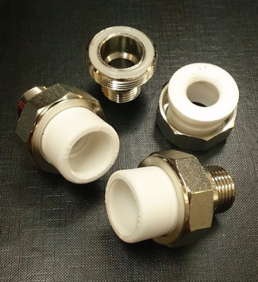 Соединитель комб. разъемный американка  PPRC D63 х 2" НР белый РОССИЯ полипропиленовый (уп. 18)