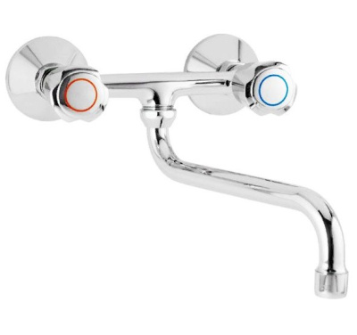 306 METALLICA CER  Смеситель для мойки, настенный, излив 125 мм. с керамической кран-буксой MOFEM