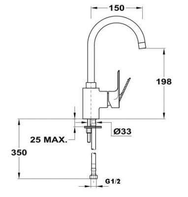 104 TREND PLUS ART  Смеситель для умывальника c поворотнным изливом 150 мм MOFEM    