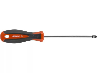 Отвертка ЗУБР ТЕХНИК PH2 x 38 мм(бочка) ,Cr-v сталь,двухкомпонентная рукоятка.