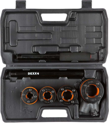 Набор DEXX: Клуппы трубные, с трещоткой 620мм, №3: 1/2", 3/4", 1" ЗУБР  28280-НЗ