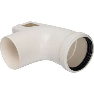 Угол для конденсационного дымохода 90° Ø 80, м/п PP-FE с кронштейном STOUT