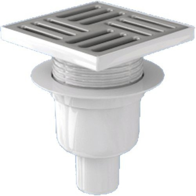 Трап вертикальный регулируемый 150х150, Д110 серый