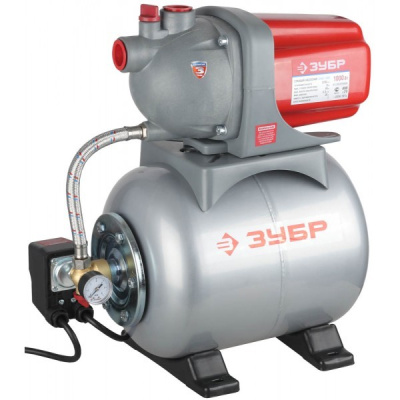 Авт.Насосная станция ЗУБР  1000 Вт, 60 л/мин,напор 44 м,ресивер 20 л.