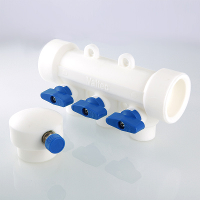 Коллектор PPR с отсечными кранами 40 вн. х 5 вых. 20 вн. VALTEC полипропиленовый VTp.780.0.402005