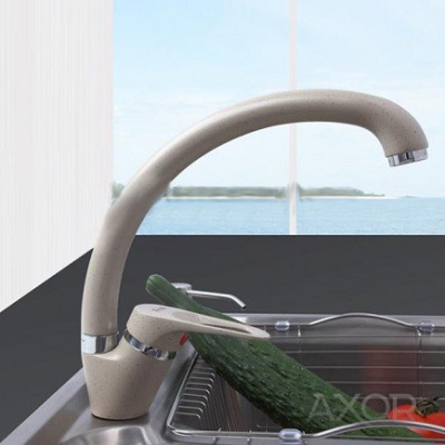 F 4113-9 Смеситель для кухни с гайкой однорукий песочный 35мм FRAP