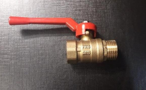 Кран шаровой 11Б27п1 Штуцер/ Гайка, рычаг Ду25 ВН желтая латунь