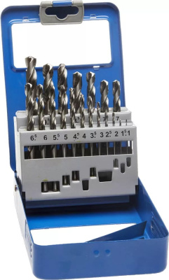 Набор сверел по мет. ЗУБР "ЭКСПЕРТ" Мет.бокс,Сталь Р6М5,угол заточки 135  19 шт.уп.
