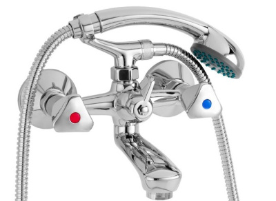 202 KR (METAL) CER  Смеситель для ванны,излив 110мм с держ. с  керамической кран-буксой MOFEM 