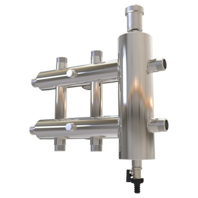 Коллектор с гидрострелкой 60 кВт 3 контура 1х1 GSK 25-3 AISI 304 ПроксиТерм