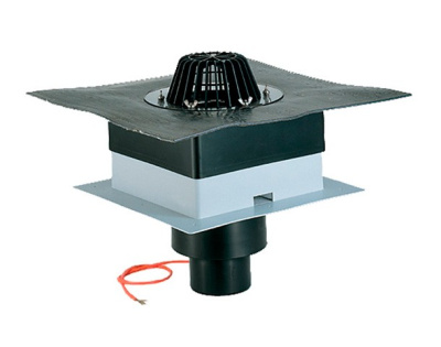 Кровельная воронкаHL63.1H/1 DN110 , из профлиста, с битумн. полотном с монтажным коробом, с листвоул