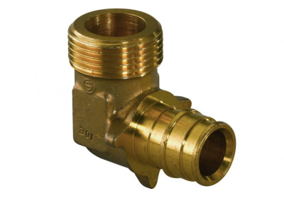 Угол Q&E с наружной резьбой 16 х 1/2" ЛАТУННЫЙ  UPONOR, PE-Xa Q&E   