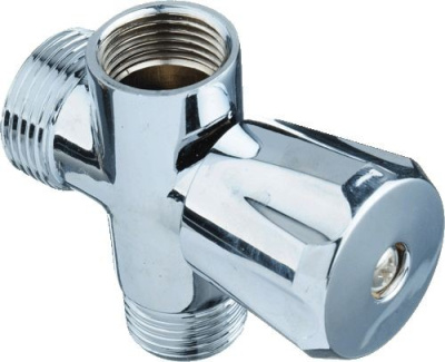 Кран вентильный  3-проходной TRm 1/2"х3/4"х1/2"  нр/нр/вн            