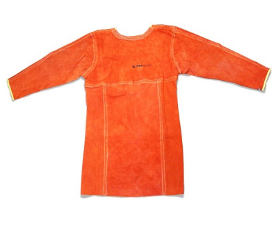 Спилковый фартук сварщика c рукавами , размер XL , длина 90 см от горловины до низа, FOXWELD