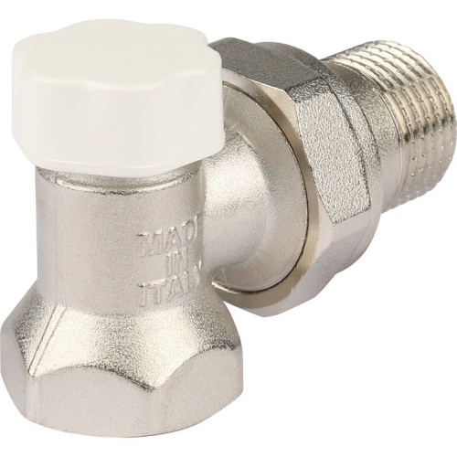 Клапан запорно-балансировочный угловой 1/2" со сгоном. Резьба внут - нар  SVL 1156 000015 STOUT
