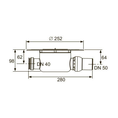 Трап TECEdrainpoint S DN 50, стандартный, с универсальным фланцем Seal System 3601500